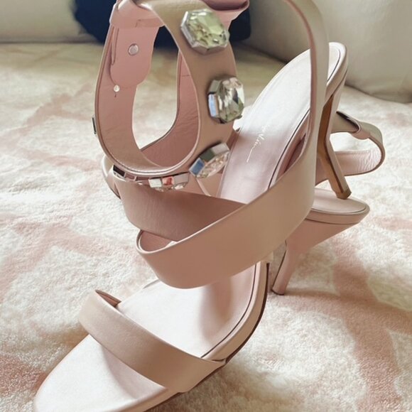 Phillip Lim 3.1 Dusty Pink Leather Sandal Crystal Ankle Strap - Picture 5 of 13